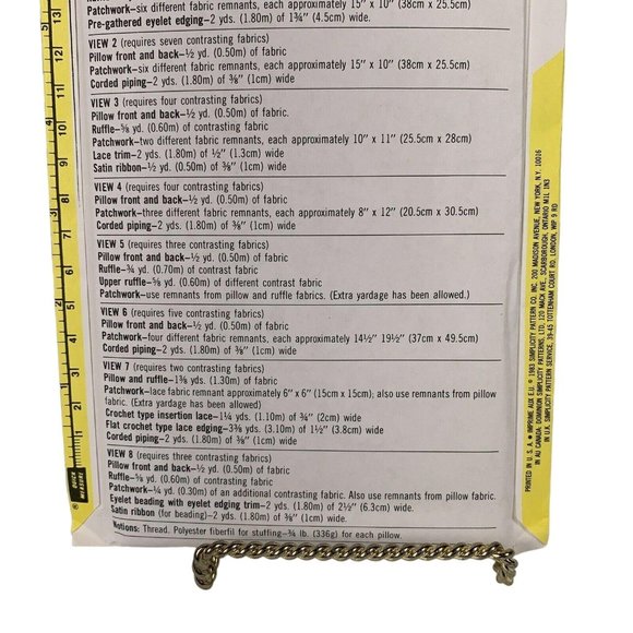 UNCUT Vintage 1983 Patchwork 15 Inch Pillows Pattern Simplicity 6146 Countrycore - Picture 7 of 7